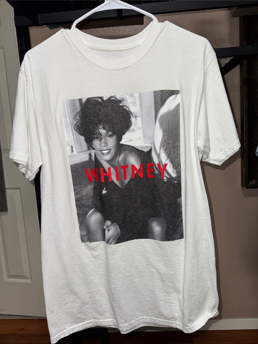 Whitney Houston Officially Licensed Graphic Short Sleeve Tee - White
